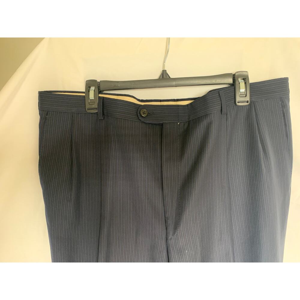 Hickey Freeman x Loro Piana 100% Worsted Wool Navy Pinstripe 2-Piece Suit 44L - Picture 14 of 16